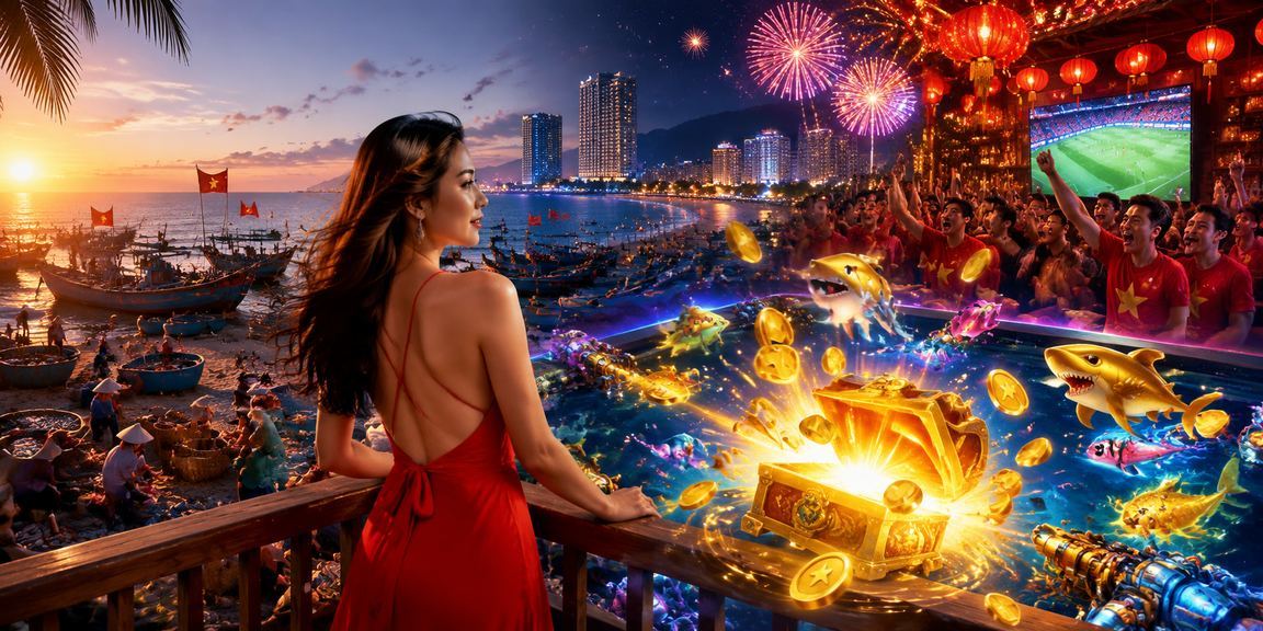 Người dùng tra cứu sự kiện thể thao trên điện thoại tại bãi biển Mũi Né